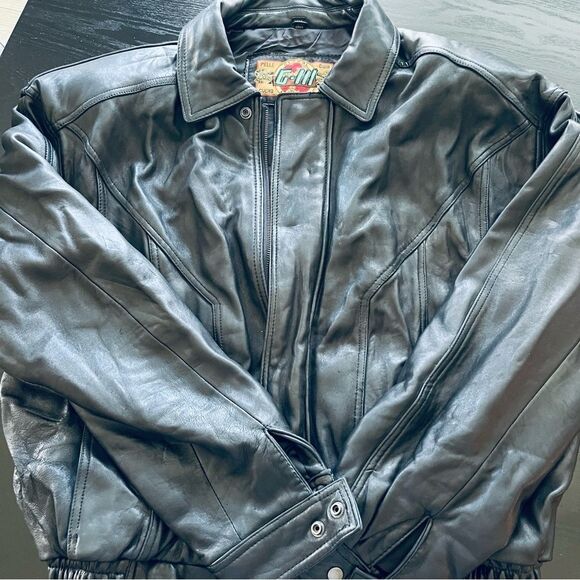Global Identity Men’s Leather Jacket Size 2XL Black EUC - Picture 6 of 11